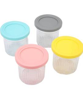 lot 6433 image: 4Pcs Ice Cream Pints Cup, Reusable Ice Cream Containers with Lids,