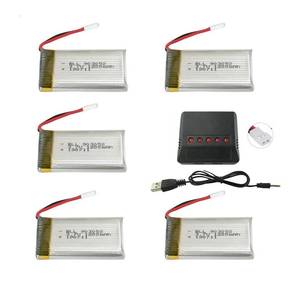 lot 6457 image: Accessories 5PCS 3.7V 1200mAh Upgrade Li-Polymer Battery and 5 in 1 Charger for SYMA X5SW X5SC X5SC-1 RC Quadcopter Drone