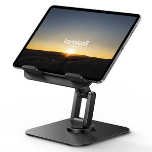 lot 6474 image: Lamicall Rotating Tablet Stand for Desk - Fully AdjustableFoldable & Portable iPad Stand with Heavy-Duty Base, Tablet Holder Gifts for 4.7-13 Devices, 2025 iPad Pro Air, Kindle, iPhone 17 Pro