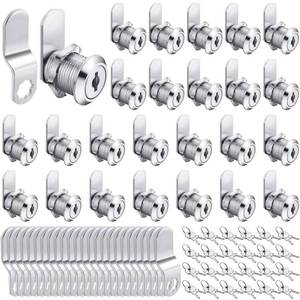 lot 6492 image: Kenning 24 Sets Cabinet Locks with Keys for Secure Drawer Mailbox RV Storage Box Replacement Lock, Zinc Alloy(34Cylinder Length, 0.5 Max Panel Thickness)