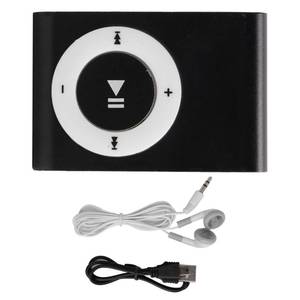 lot 6500 image: Ultimate Music Companion Mp3 Player with Clip-On Design, Earphones, and USB Cable - Your Perfect Workout and Travel Buddy (Black)