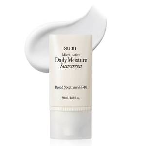 lot 6503 image: SUM Micro-Active Daily Moisture Sunscreen (1.69fl oz) - Korean Skincare SPF 40 for UV Protection, Hydration, Soothing Sensitive Skin, No White Cast. With Biopeptide190 & Niacinamide.