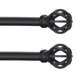 lot 6507 image: Black Curtain Rods for Windows 28 to 48 Inch, 2 Pack 58 Diameter Heavy Duty Metal Adjustable Small Drapery Rod With Bracket