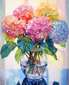 lot 6513 image: Flower Stamped Cross Stitch Kits - Colorful Flower Counted Cross Stitch Kits for Beginners Adults Needlepoint Cross-Stitch Patterns Dimensions Needlecrafts Embroidery Kits Arts and Crafts