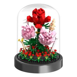 lot 6519 image: Flower Bouquet Building Kit, 524 Pcs Mini Bricks Building Blocks Sets, Forever Rose Decorated Flower with Dust Cover, Valentines Day Gifts for Her Mom Women (Rose Flower)