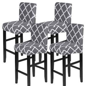 lot 6526 image: SearchI Bar Stool Covers Set of 4, Stretch Washable Barstool Seat Covers, Counter Height Chair Covers for Kitchen Dining Room Cafe (Rhombus Grey)