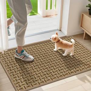 lot 6542 image: LEKEEPGO Door Mat Indoor Entrance 17x29, Absorbent Indoor Door Mat, Non Slip Rubber Backing Inside Door Mats, Washable Floor Mat, Low-Profile Doormat for Front Door, Entryway, Entrance, Brown