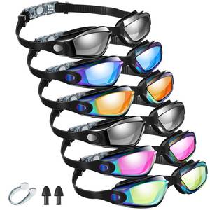 lot 6545 image: 4 Pack Swim Goggles Antifog Swimming Equipment with Protection Polarized Women Men Swimming Goggles No Leaking Full Protection Sport Swimming Goggles with Wide View for Adult Youth (Vivid Color)