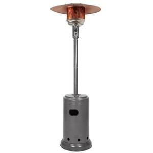 lot 1030 image: Amazon Basics 46,000 BTU Portable Outdoor Propane Patio Heater with Wheels, Commercial & Residential with Water Tank, Adjustable Heat Output, 9-Foot Radius, Slate Gray, 32.1L x 32.1W x 91.3H - Retail $119