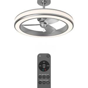 lot 1032 image: Artika Edwin 25 LED Chandelier Ceiling Fan, Silver - Retail $229