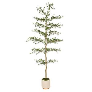 lot 1046 image: Nearly Natural Faux Black Olive Tree 7ft - Realistic Artificial Shady Lady Tree 7 Feet with Pot Indoor Fake Black Olive Trees with Natural Branches and Realistic Leaves for Home Office Decor - Retail $170