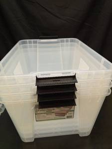 lot 1051 image: Greenmade InstaView 4 Pack 45 Quart Multi-Use Storage Bins M4A. New - Retail $55