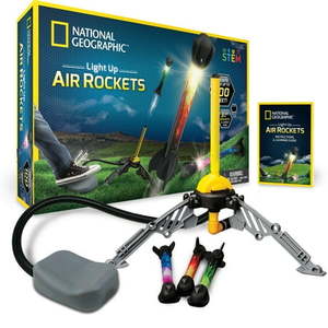 lot 1060 image: National Geographic 2 Light-Up Air Rocket Educational STEM Toy - Retail $55