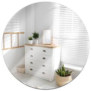 lot 1071 image: JUNEBRUSHS Round Mirror, 16 Inch Round Wall Mirror Fogless Shatterproof Bathroom Circle Acrylic Mirror Unbreakable Frameless Wall-Mounted Mirrors for Wall Living Room Bedroom Home Decor - Retail $12