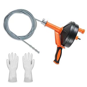 lot 1074 image: Sclvdi 25Ft Flexible Plumbing Snake Drain Auger with Drill Adapter Manually or Powered Use,Pipe Cleaner Clog Remover for Bathroom Shower Sink and Kitchen Pipes & Sewers - Retail $7,277