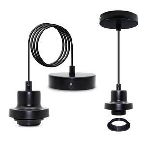 lot 1076 image: Belvusef Mini Pendant Light Kit,DIY Pendant Lamp Cord,Industrial Pendant Lights,Farmhouse Pendant Light Fixtures,Black Hanging Light Fixtures,for Kitchen IslandBedroomCorridor,2 Pack - Retail $0