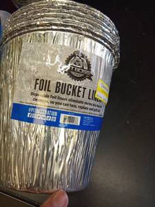 lot 1089 image: 12- Pit Boss Foil Bucket Liners - Retail $26