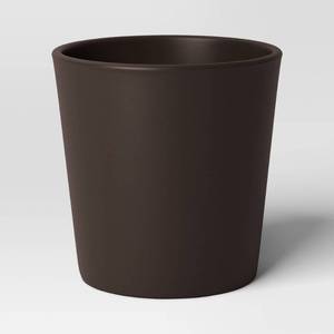 lot 1107 image: 3 - Aesthetic Plastic Indoor Outdoor Planter Pot Foraging Brown 6.4x6.4 - Threshold�� - Retail $15