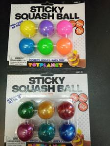 lot 1114 image: Toy Planet Sticky Squash Ball Set - Retail $18