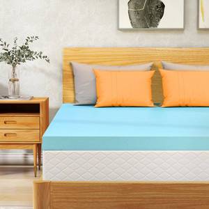 lot 1161 image: VALUXE White King Mattress Topper 3 Inch Cooling Gel Memory Foam, CertiPUR-US Certified Topper & Pad for Back Pain Relief, Soft Breathable Bedding with Pressure Relief (White) - Retail $100