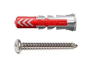 lot 1186 image: fischer DuoPower 14 x 1-316 S PH, 50 Plugs & 50 Screws, Powerful Universal Plug with Intelligent 2-Component Technology for Fastenings in Concrete, Bricks, Drywall, Chipboard, etc - Retail $18