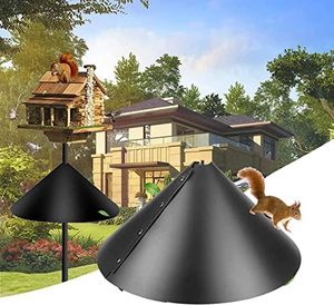 lot 1188 image: wrap-Around Squirrel Baffle Squirrel baffles for Bird feeders, Squirrel Guard Pole Mount Stopper for Outdoor Bird Feeder or Shepherd Hooks,12inch Diameter - Retail $0