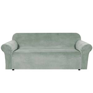 lot 1196 image: Silver 1 Peice Stretch Velvet Sofa Covers for 3 Cushion Couch Covers Sofa Slipcovers Furniture Protector Soft, Crafted from Thick Comfy Rich Velour (Sofa 90-97, Silver) - Retail $44