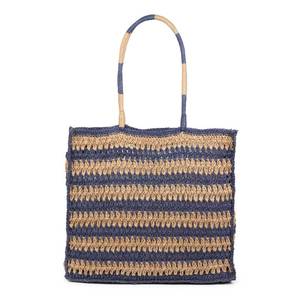 lot 1216 image: Beach Bags for Women Straw Tote Bag Summer Beach Bag Large Woven Straw Bag for Vacation Holiday (Dark blue) - Retail $17