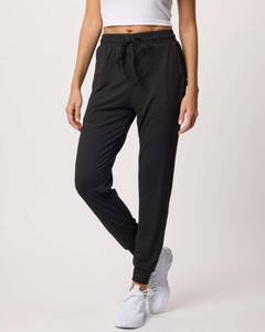 lot 1224 image: Real Essentials ONLY 1 BLACK  Womens Lounge Joggers Sweatpants with NO Pockets Yoga Running Athletic Workout, Small - Retail $19