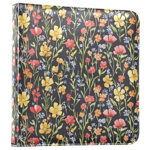 lot 1231 image: Colorful Flowers Makeup Bag w zipper top  side - Retail $37