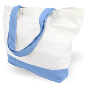 lot 1233 image: TOPDesign 1-Pack Super Strong Large 12oz Cotton Canvas Tote Bag, Reusable Grocery Shopping Cloth Bag, Fashionable Two-Tone Tote for Crafts, DIY Your Creative Designs - Retail $9