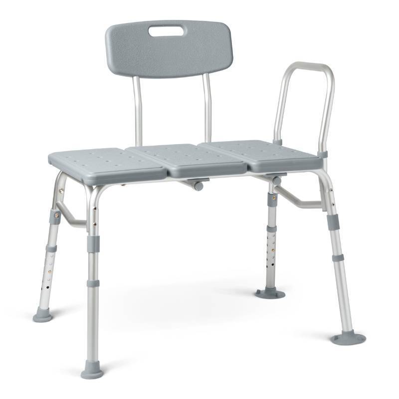 lot 2008 image: Medline Transfer Bench for Bathtubs and Showers, Adjustable Shower Bench and Bath Seat For Seniors and adults, Slip-resistant Feet, Heavy-Duty 400 lb. Weight Capacity, Tool-Free Assembly - Retail $56
