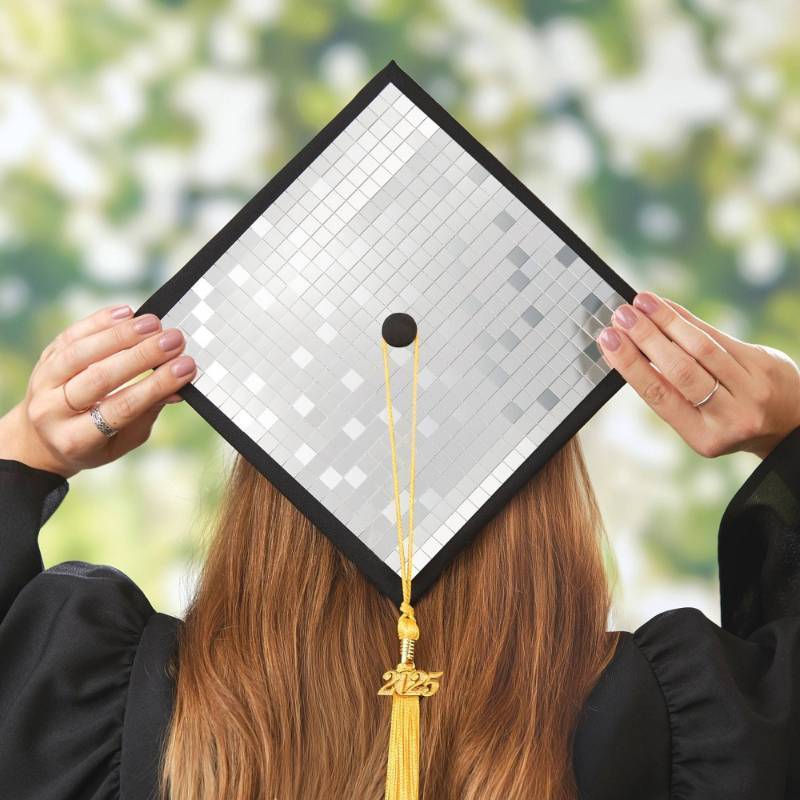 lot 2043 image: Pinch Provisions Graduation Gifting Disco Grad Cap Topper Set of 2 - Retail $18