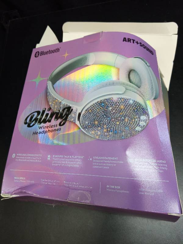 lot 2044 image: ArtSound Bling Wireless Headphones with Crystal Decoration - Retail $35