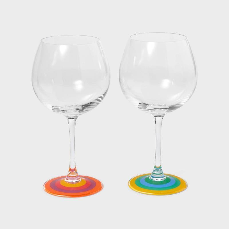 lot 2045 image: 2pk 16oz Stemmed Wine Glass Set - Tabitha Brown for Target - Retail $15