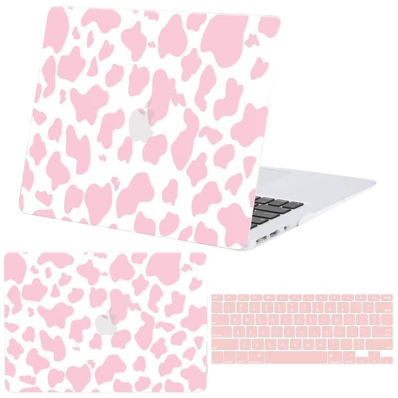 lot 2052 image: GABraden Compatible with MacBook Air 13.3 inch Case,��Older Version 2010-2017 Release Models A1369 & A1466 �� with Keyboard Protectors,Laptop Plastic Hard Shell��Pink Cow�� - Retail $19