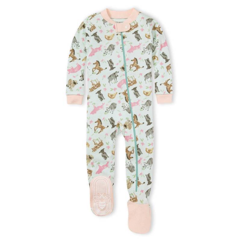lot 2062 image: Burts Bees Baby baby girls Pajamas, Zip Front Non-slip Footed Pjs, 100% Organic Cotton and Toddler Sleepers, Garden Grazing, 9 Months US - Retail $26,973