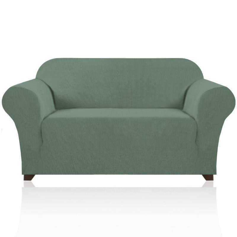 lot 2097 image: 2pc Twill Cotton Loveseat Sofa Cover Slipcover Couch Cover for 2 Cushion Sofa Washable Sofa Cover for Pets Friendly Furniture Protector Covers with Non Slip Bottom(Loveseat, Loden Frost) - Retail $38