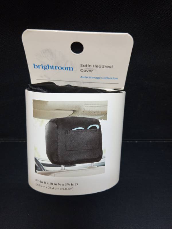 lot 2103 image: Satin Head Cover Black - Brightroom�� Car Accessories, Automotive Organizer, Recycled Polyester - Retail $13