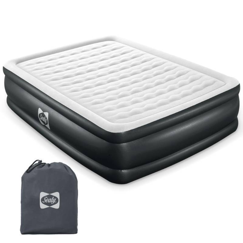 lot 2112 image: Sealy Tritech Queen Sized 20 Air Mattress Bed 2 Person wBuilt-in AC Pump & Bag - Retail $107
