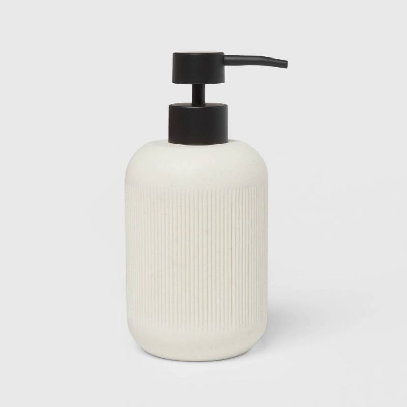 lot 2120 image: Modern Resin Soap Pump Sand - Threshold�� - Retail $15