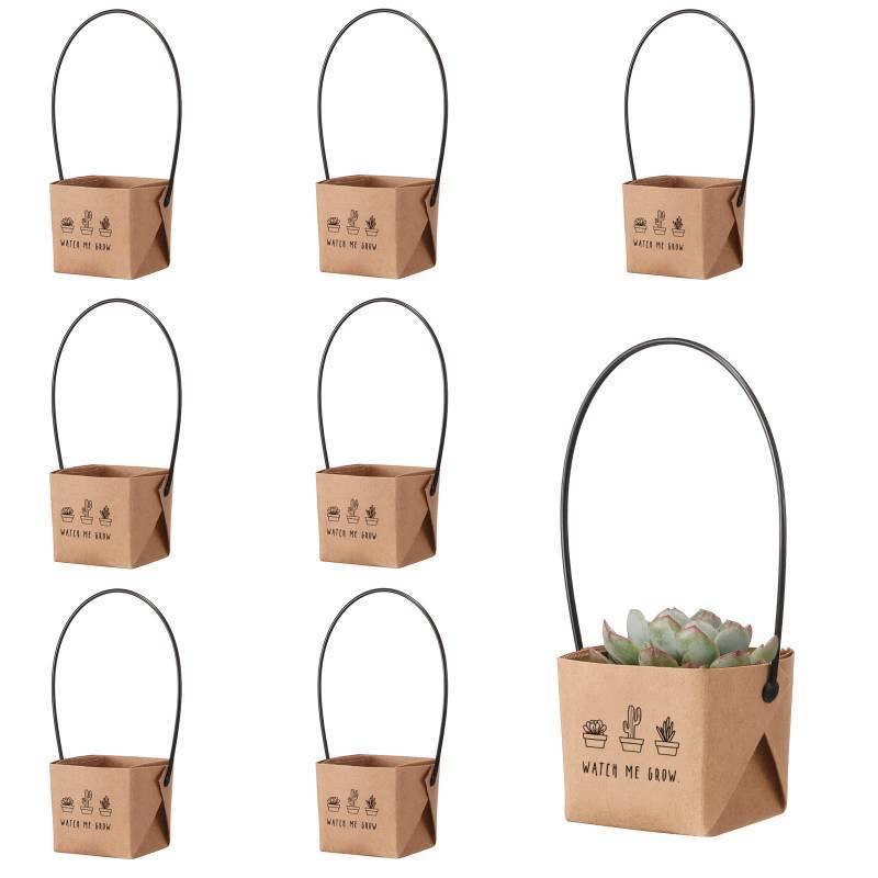 lot 2127 image: NITHECON 40pcs Watch Me Grow Succulents Wraps NOT Include Plants and Pots-Fits 2 Inch Pots Gift Bags Decoration Sleeve Succulent Tags for Baby Shower Favors Ideas,Kraft Paper Retail $16.24