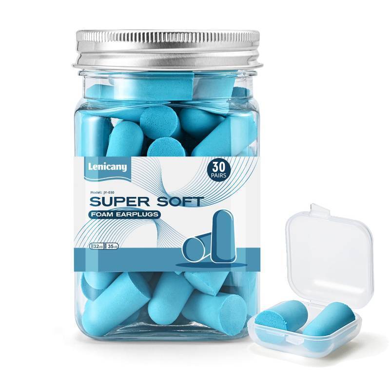 lot 2135 image: Lenicany 30Pair Soft Foam EarPlugs, 32dB Disposable Sound Blocking Noise Cancelling Ear Plugs for SleepingConcerts Loud MusicShooting GunsWork Construction, Hearing Safety Protection (Blue) Retail $9.97