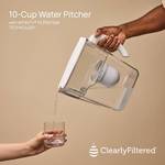 Clearly Filtered No.1 Filtered Water Pitcher/Updated Model/Targets 365+ Contaminants e.g. Fluoride Chlorine PFAS Microplastics Lead Arsenic BPA/BPS Free (Pitcher Includes 1 Filter) - Retail: $100