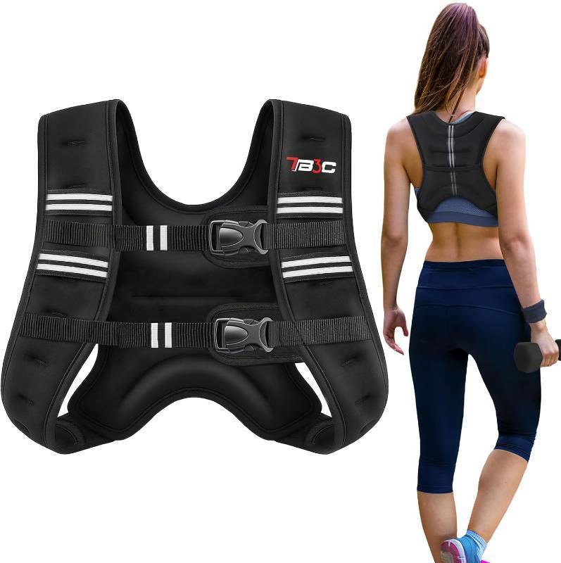 lot 171095 image: Weighted Vest Woman - 6lb8lb12lb16lb20lb25lb30lb Womens Weight Vest for Walking, Strength Training Weight Vests for Men, Reflective Stripe Fitness Vest for Workout Running Jogging