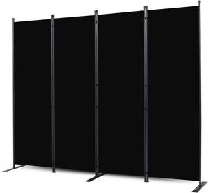 lot 151963 image: CHOSENM Room Divider, 4 Panel Folding Privacy Screens with Wider Feet, 6 Ft Portable Room Partition for Room Separator, Room Divider Panel 88 W X 71 H, Partition Room Dividers Freestanding Black