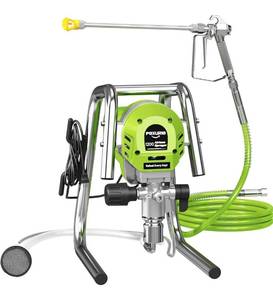 lot 5250 image: 1200W Airless Paint Sprayer, 3300PSI High Efficiency Paint Sprayer Gun, Thinning-Free, with Extension Rod, Stand Airless Sprayer for Home Interior & House Exterior, Green