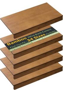 lot 5275 image: Wire Shelf Covers, Bamboo Wire Rack Covers for Pantry, Closet (5pcs, 34 W x 12 D)