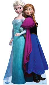 lot 5281 image: Cardboard People Elsa & Anna Life Size Cardboard Cutout Standup - Disneys Frozen (2013 Film)