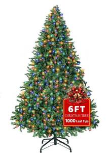 lot 5287 image: 6FT Christmas Tree with Lights,Artificial Christmas Tree with 350 LED Lights and 1000 Branch Tips,Xmas Tree with Foldable Stand Perfect for Indoor&Outdoor,Christmas Decoration for Party by DNKMOR